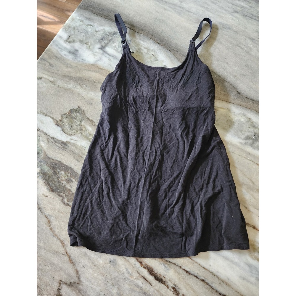 GAP Maternity Nursing Camisole Black Small Built-in Shelf Bra Modal Blend Tank